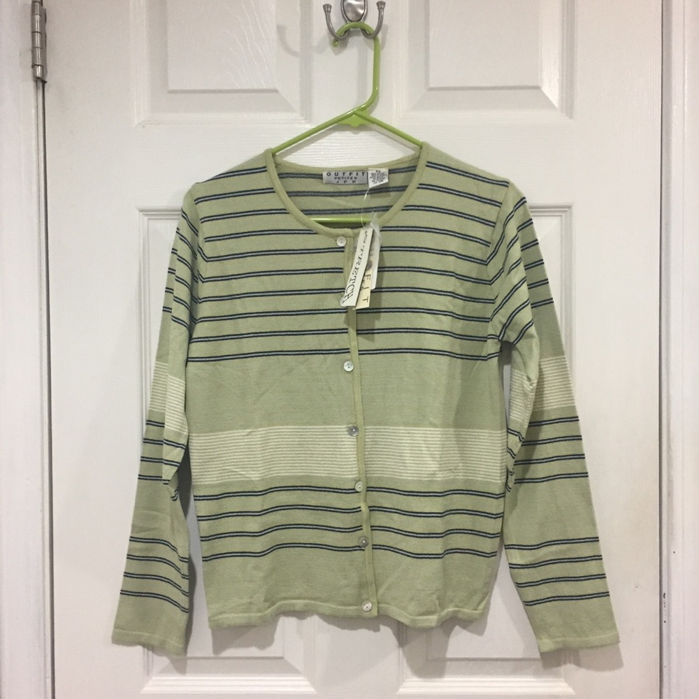 NWT Petite Striped Cardigan